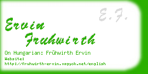 ervin fruhwirth business card